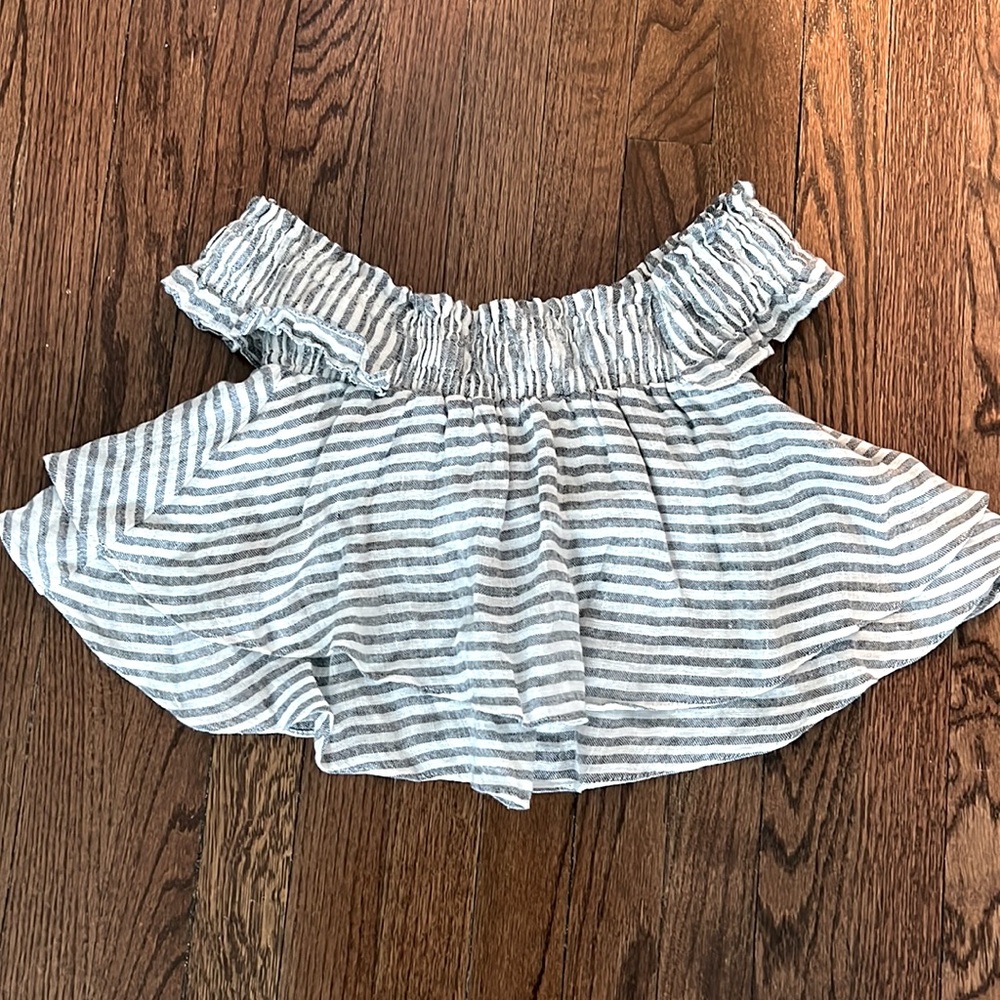 Apiece Apart Chambray Smocked blouse